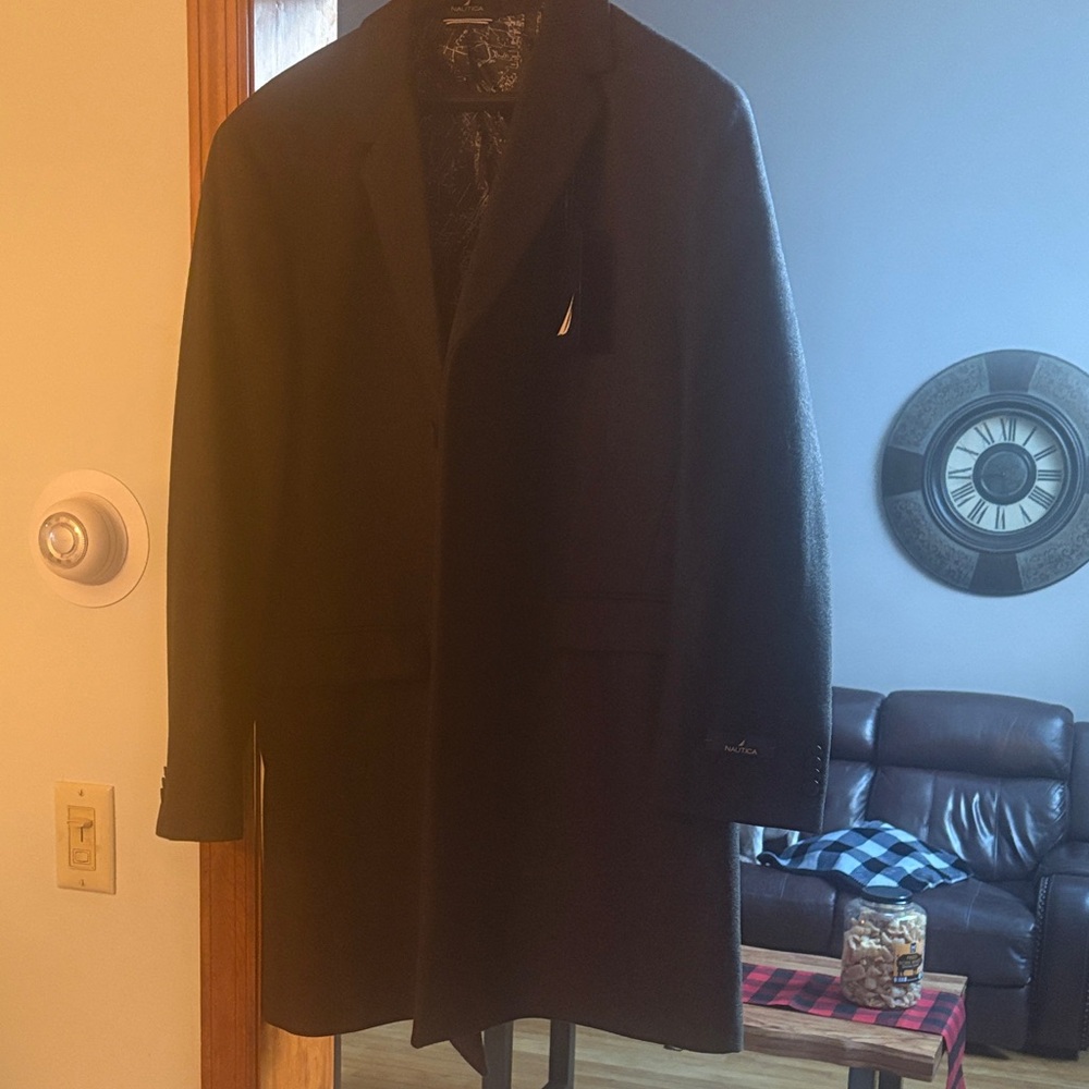 Nautica Men's Black Trench Coat